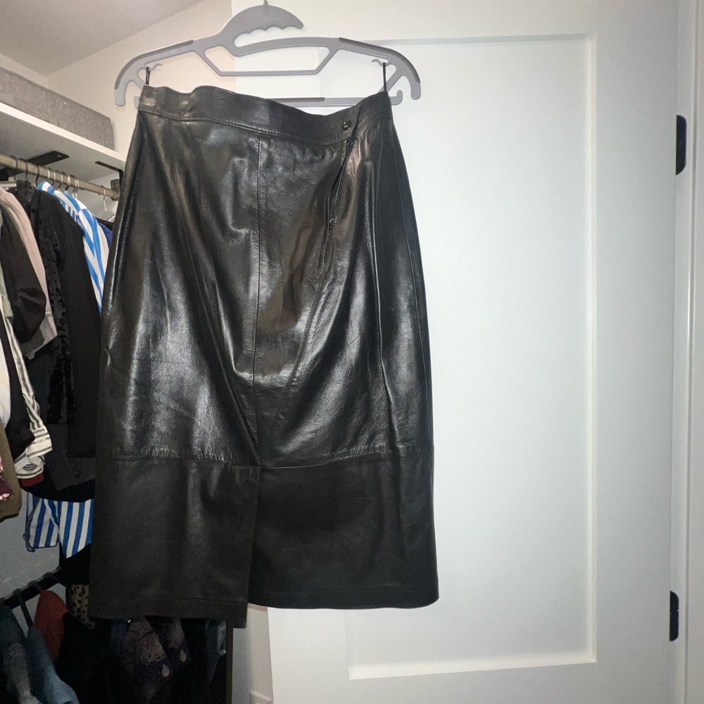 Vintage Begedor Italia Leather Pencil Skirt. Size 4